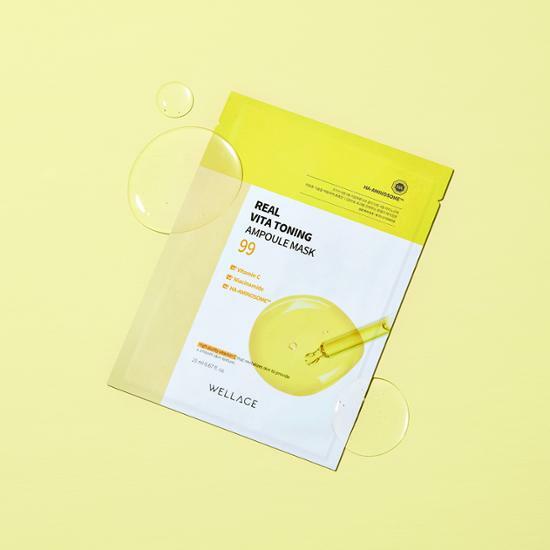 韓國 Wellage Real Vita Toning Ampoule Mask 高濃度維C美白提亮精華面膜 - 2種選擇