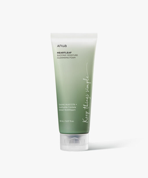 韓國 ANUA Heartleaf Succinic Moisture Cleansing Foam 魚腥草琥珀酸保濕去角質弱酸性潔面乳 - 150ml