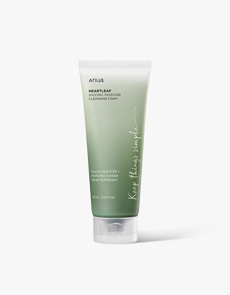 韓國 ANUA Heartleaf Succinic Moisture Cleansing Foam 魚腥草琥珀酸保濕去角質弱酸性潔面乳 - 150ml