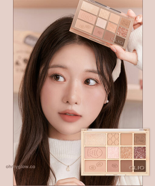 韓國 Clio #🐟鯽魚餅系列 Soul Dessert Edition Shade & Shadow Palette 12色妝容綜合盤眼影盤 – #04 Original Red Bean