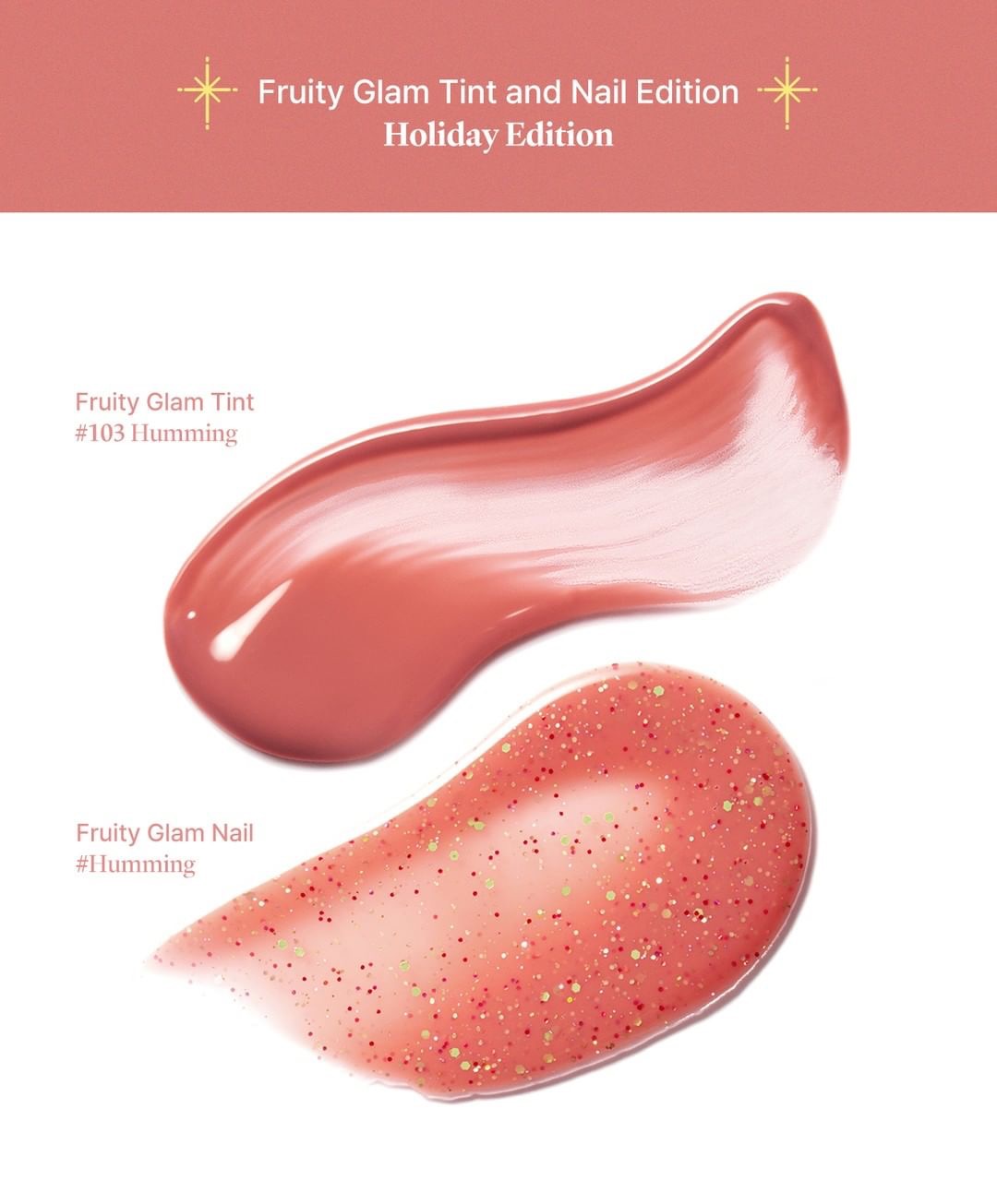 節日限定套裝🎁 送指甲油！Laka Glam Lip and Nail Holiday Edition 果汁水光純素唇釉 + 指甲油 限量SET - 103 Humming Edition
