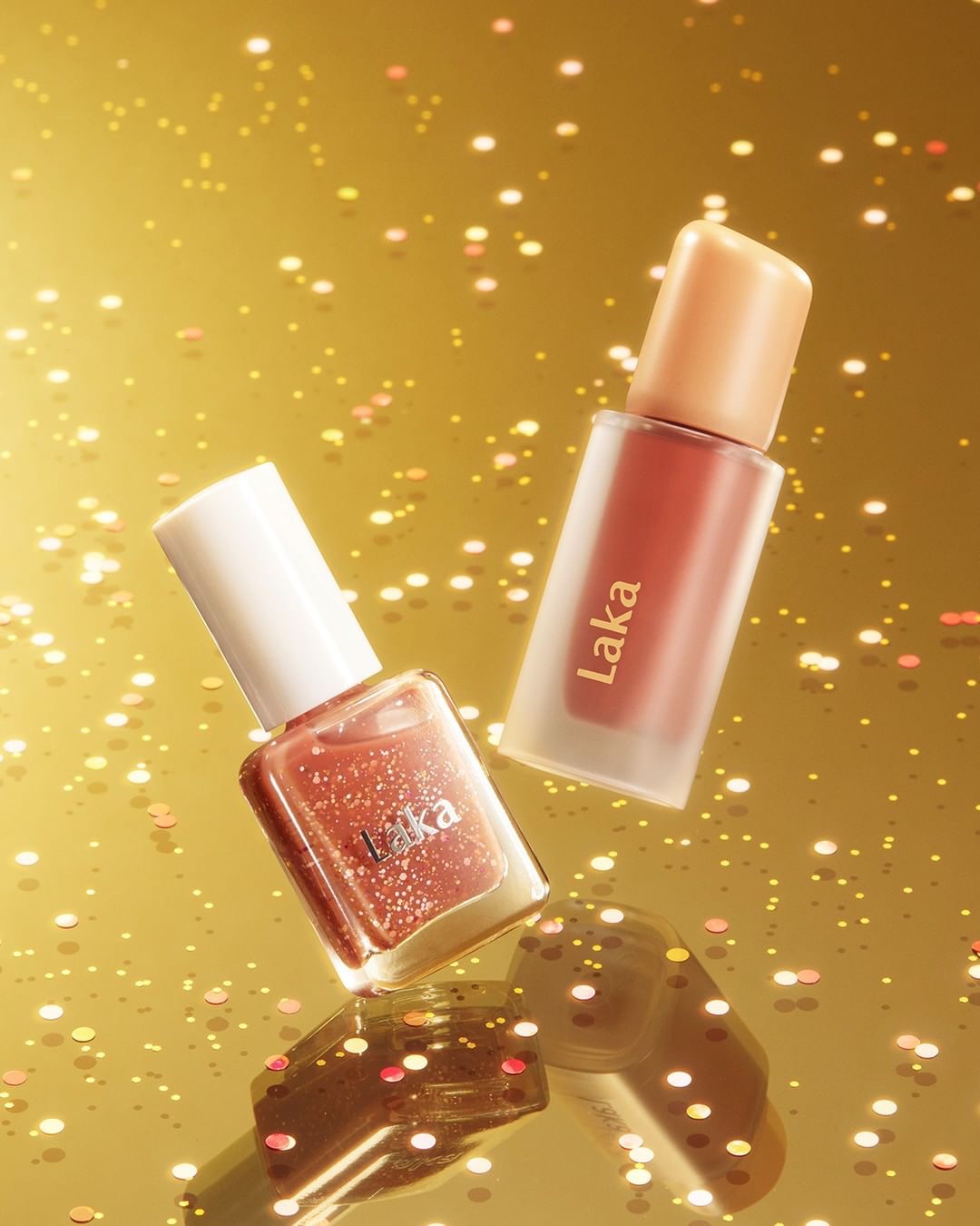 節日限定套裝🎁 送指甲油！Laka Glam Lip and Nail Holiday Edition 果汁水光純素唇釉 + 指甲油 限量SET - 108 Salty Edition