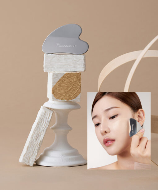 韓國 PICCASSO Curved Makeup Spatula 弧形粉底刮刀連收納套