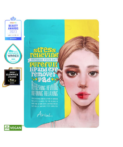 韓國皇牌得奬Ariul Stress Relieving Purefull Lip And Eye Remover Pad 極淨舒壓眼唇卸妝棉濕紙巾(10Pads)