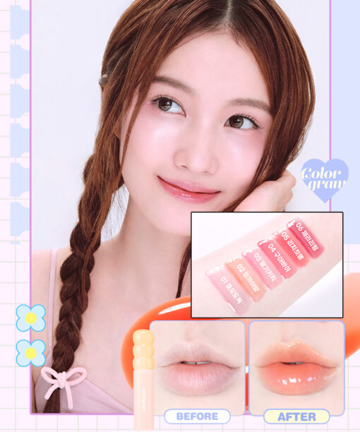 新色入！\🏆GlowPick/ 韓國Colorgram Fruity Glass Gloss 冰糖葫蘆果汁水亮唇蜜 (#01-06) – 6色選擇