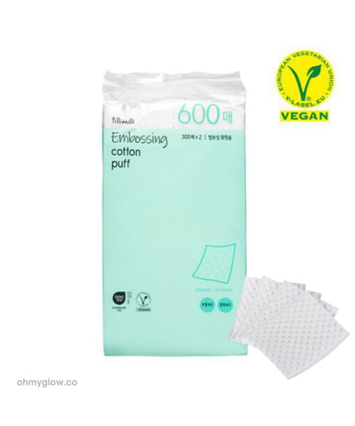 韓國 FilliMilli Embossing Cotton Puff 壓花化妝棉片- 600片裝