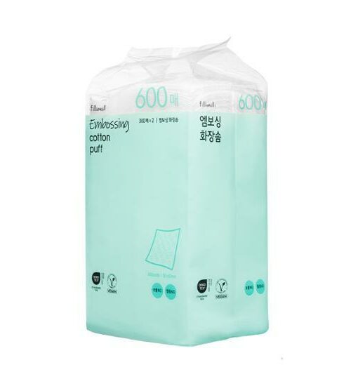 韓國 FilliMilli Embossing Cotton Puff 壓花化妝棉片- 600片裝