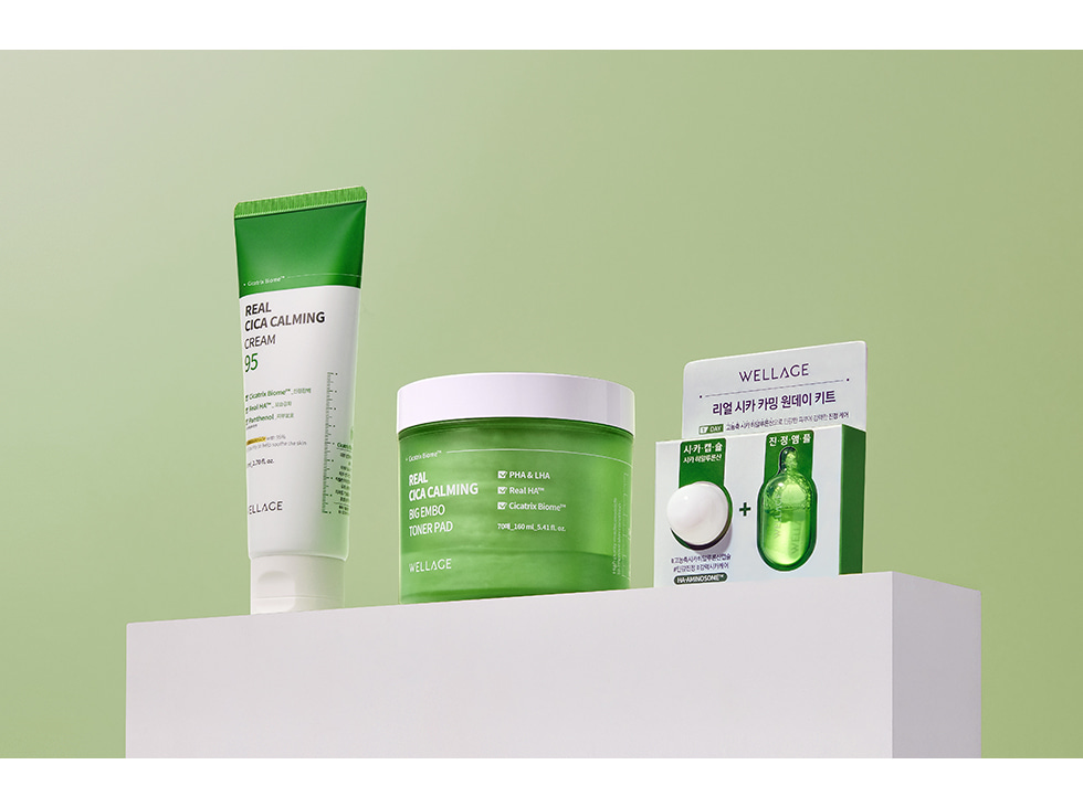 韓國 Wellage Real Cica Calming Big Embo Toner Pad 95%純積雪草💚鎮靜爽膚棉片 - 70片裝