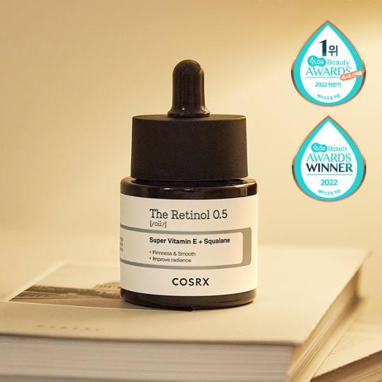 連用4週 減齡2歲！改善鬆弛肌～韓國 COSRX The Retinol 0.5 Oil 高濃度維A純視黃醇0.5%抗老回彈精華油 - 20ml