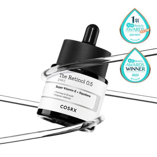 連用4週 減齡2歲！改善鬆弛肌～韓國 COSRX The Retinol 0.5 Oil 高濃度維A純視黃醇0.5%抗老回彈精華油 - 20ml