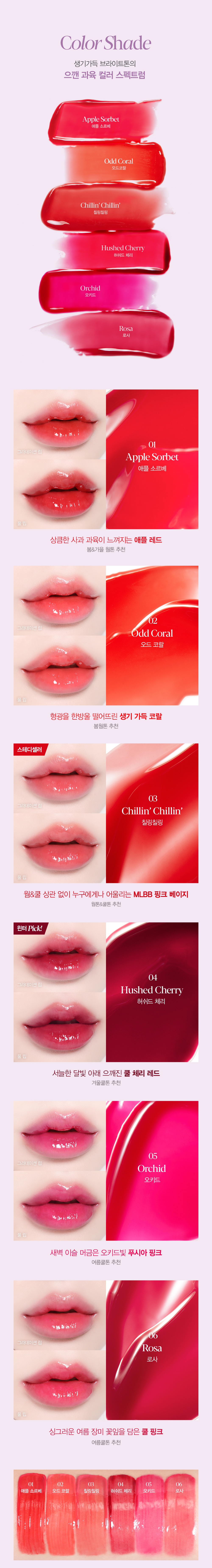Winter代言～韓國 Espoir 🍒櫻桃系列 Hushed Cherry Edition Couture Lip Tint Glaze 瑩潤果汁鏡面唇釉(#01-06)- 6色選擇