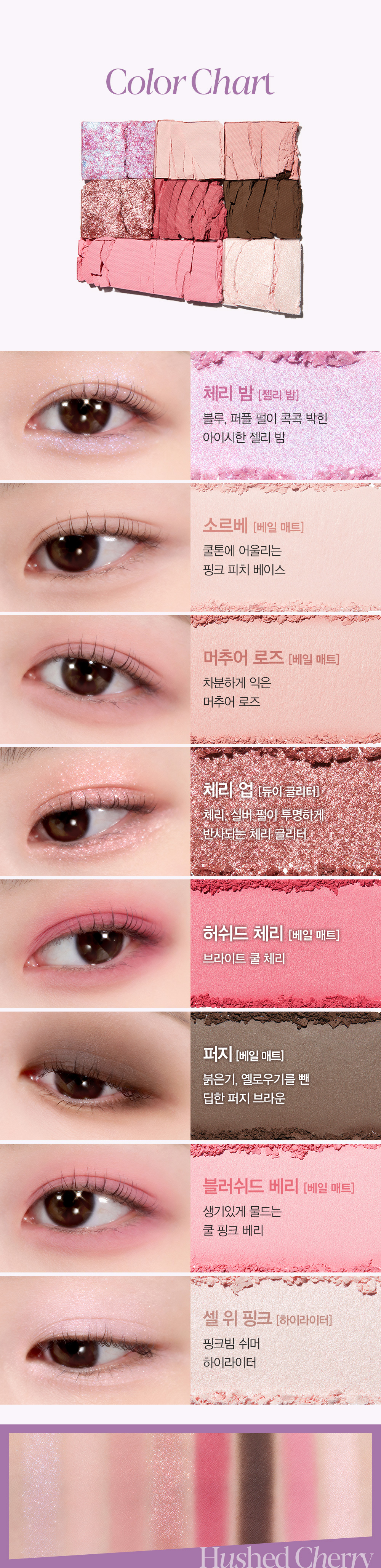 Winter代言!韓國 Espoir 🍒櫻桃系列 Hushed Cherry Edition Real Eye Palette All New 7色眼影胭脂綜合盤 - #05 Hushed Cherry