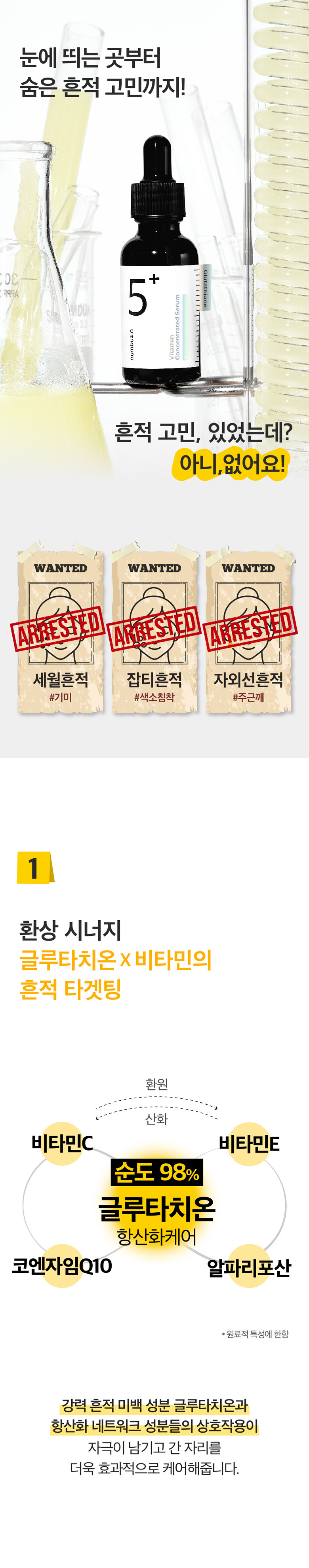 2週去斑無痕~韓國 numbuzin Spot Care No.5 Vitamin Concentrated Serum 5號 維C谷胱甘肽淡斑精華 - 30ml