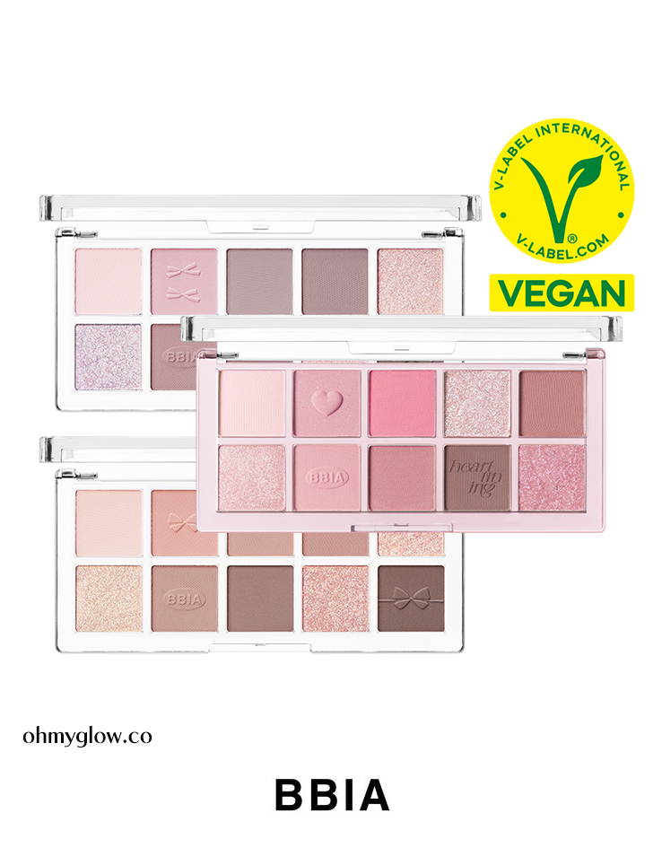 〖💓 最新 Hearting Edition心心系列 〗GlowPick🏆 韓國 BBIA Essential Eye Palette 10色眼影盤(#01-03) - 冷暖3色調