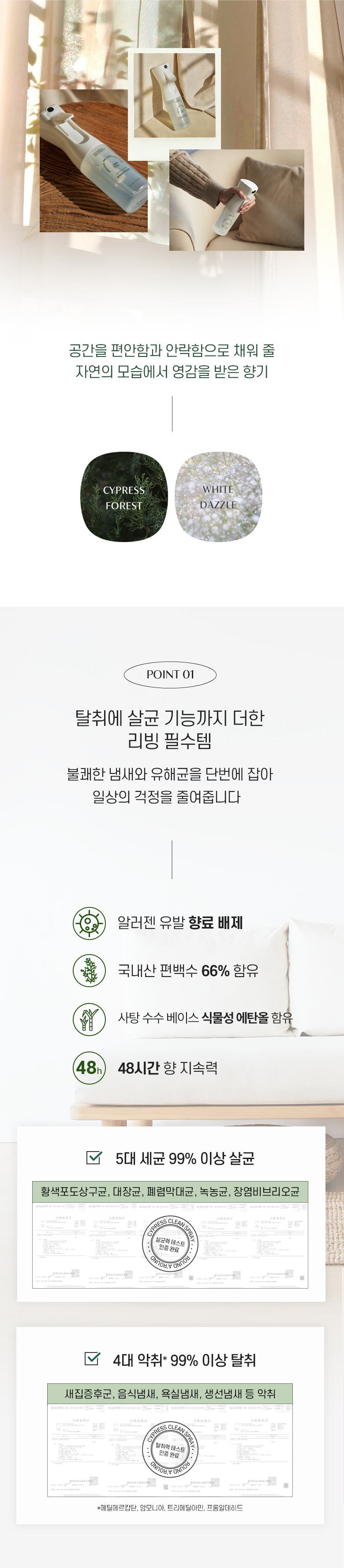 清空細菌&異味~韓國 Round A’Round Cypress Clean Spray 空氣清新噴霧 - 160ml