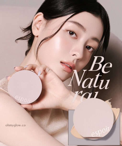 【🌟25年最新升級版】韓國Espoir Be Natural Cushion SPF50 PA++++自然透氣半啞光氣墊粉底連補充裝 - 5色選擇