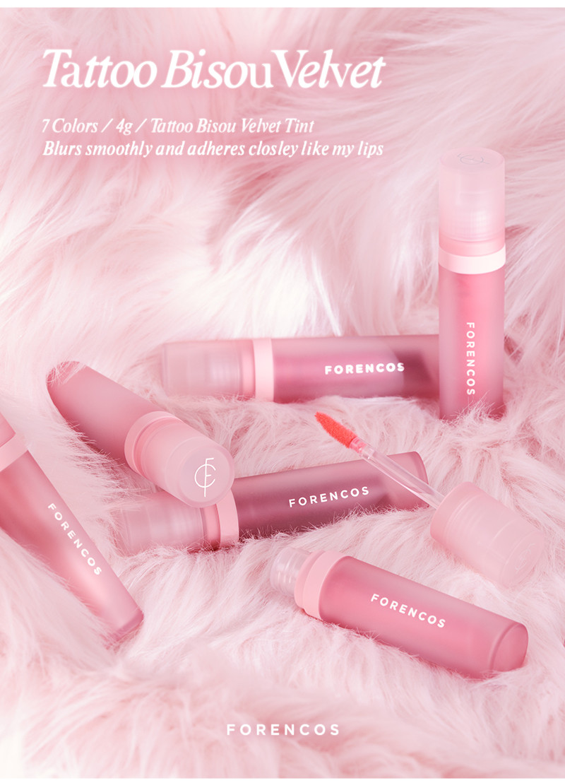 韓國 FORENCOS Tattoo Bisou Velvet Tint 紋身之吻絲絨霧面唇釉 - 7色選擇