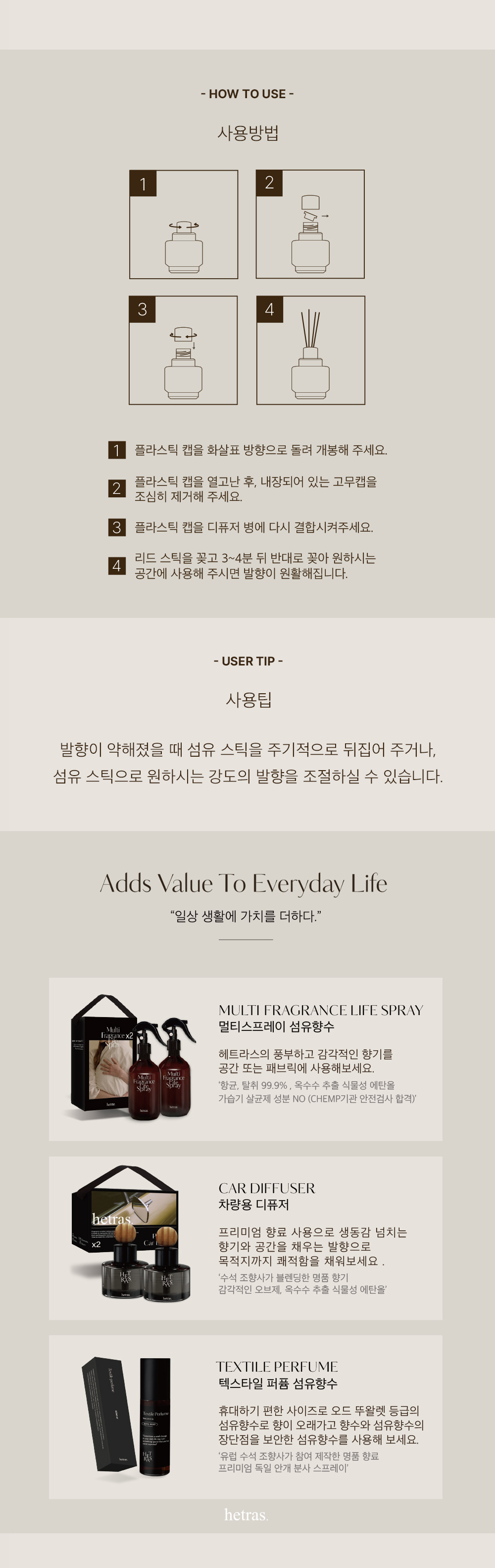 韓國 Hetras Objet Diffuser 2P Set 室內香氛小擴香瓶 (一套2瓶200ml x 2)- 10款香味選擇