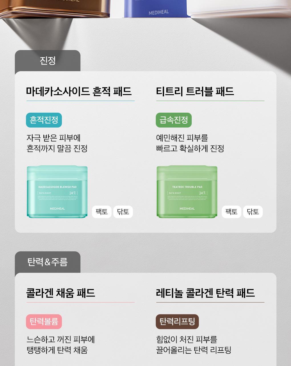 韓國 推介黑頭粗糙肌～MediHeal Phyto-Enzyme Peeling Pad 植物酵素角蛋白去角質死皮爽膚棉片 - 90片裝