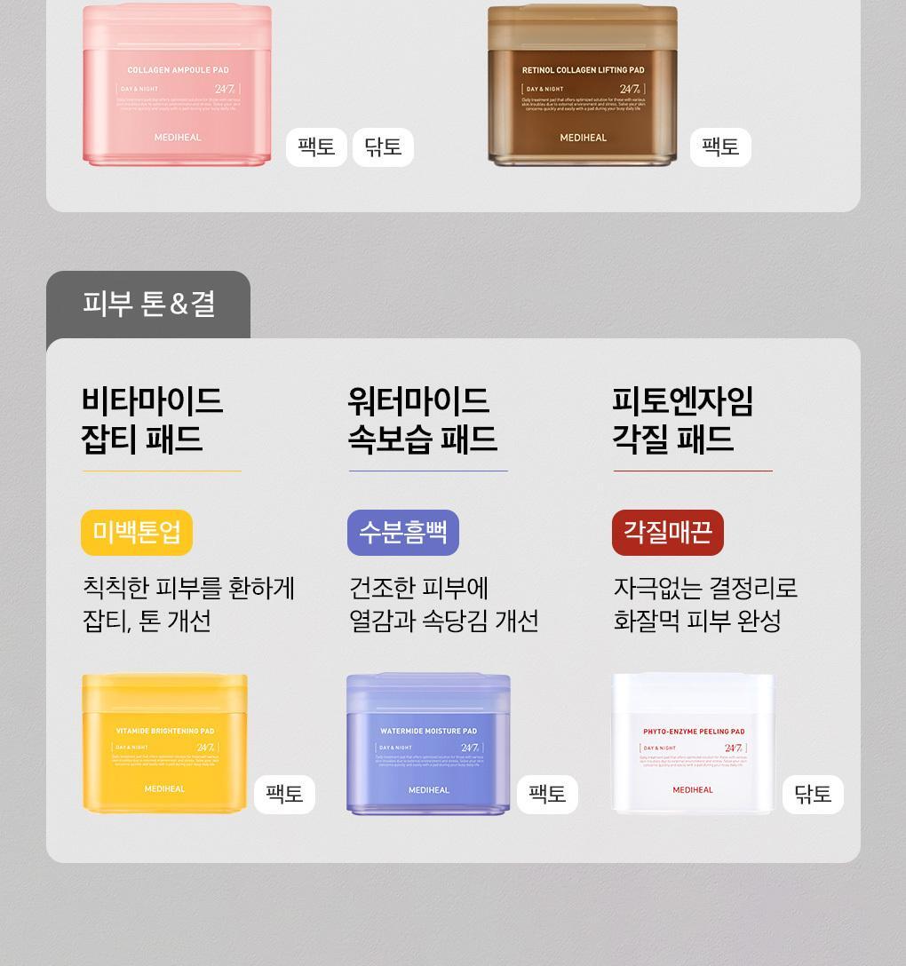 韓國 推介黑頭粗糙肌～MediHeal Phyto-Enzyme Peeling Pad 植物酵素角蛋白去角質死皮爽膚棉片 - 90片裝