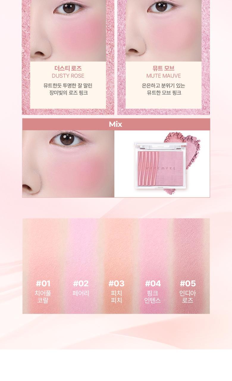 韓國 WakeMake Sheer Layering Dual Blusher 雙色胭脂盤 - 5色選擇