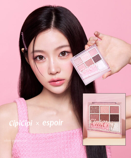 日本限定Cipi Cipi 聯名款! 韓國 Espoir Real Eye Palette All New 7色眼影胭脂綜合盤 - #02 Seoul Biege