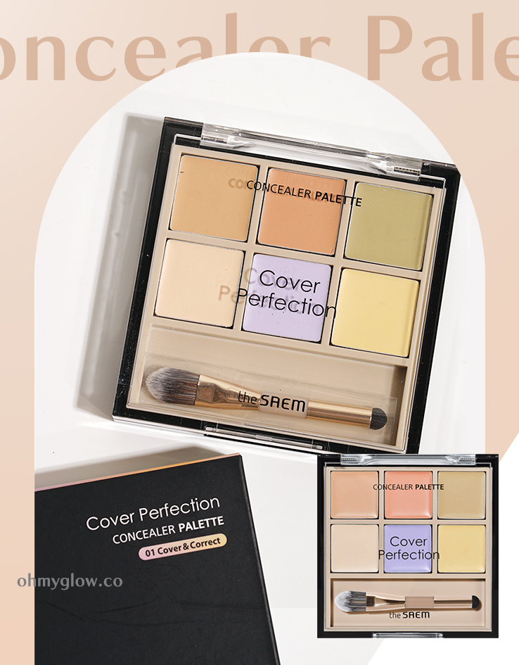 韓國 TheSaem Cover Perfection Concealer Palette 6色校正調色遮瑕盤連掃 - 01 Cover & Correct