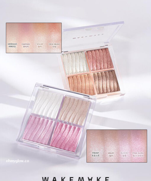 韓國 WakeMake Glow Contouring Highlighter Palette 4色立體塑影高光盤 - 2色調選擇