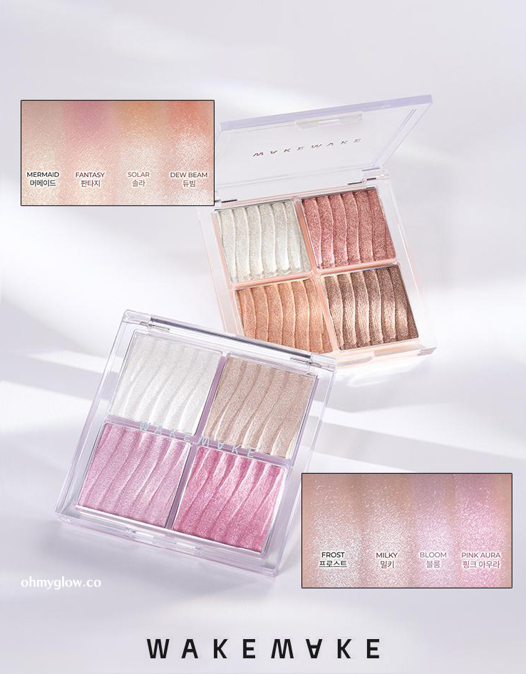 韓國 WakeMake Glow Contouring Highlighter Palette 4色立體塑影高光盤 - 2色調選擇