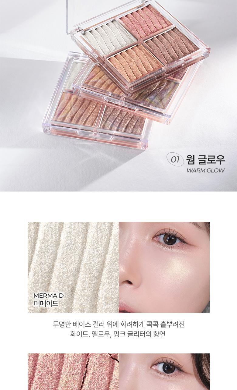 韓國 WakeMake Glow Contouring Highlighter Palette 4色立體塑影高光盤 - 2色調選擇