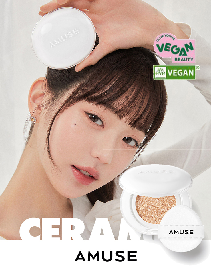 天生無瑕陶瓷肌～韓國 Amuse Ceramic Skin Perfector Cushion 完美陶瓷肌純素氣墊粉底 SPF40 PA++ - 4色選擇