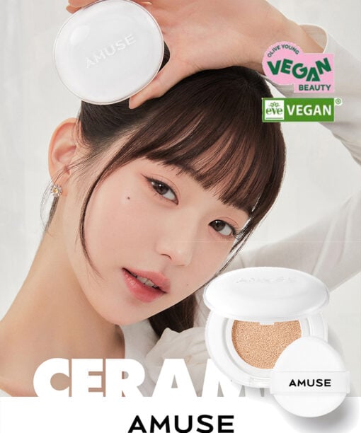 天生無瑕陶瓷肌~韓國 Amuse Ceramic Skin Perfector Cushion 完美陶瓷肌純素氣墊粉底 SPF40 PA++ - 4色選擇
