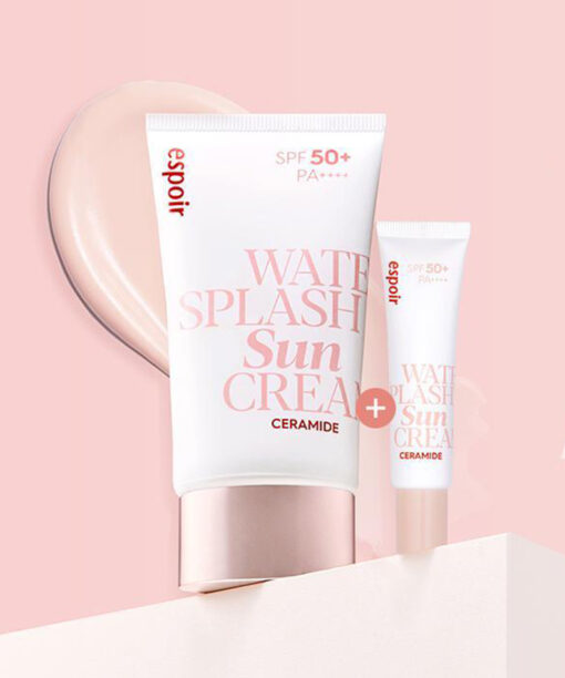 〔限量set + 送20ml〕韓國 Espoir Water Splash Sun Cream Ceramide SPF50+ PA++++ 爆水提亮潤色防曬乳霜 - 60ml