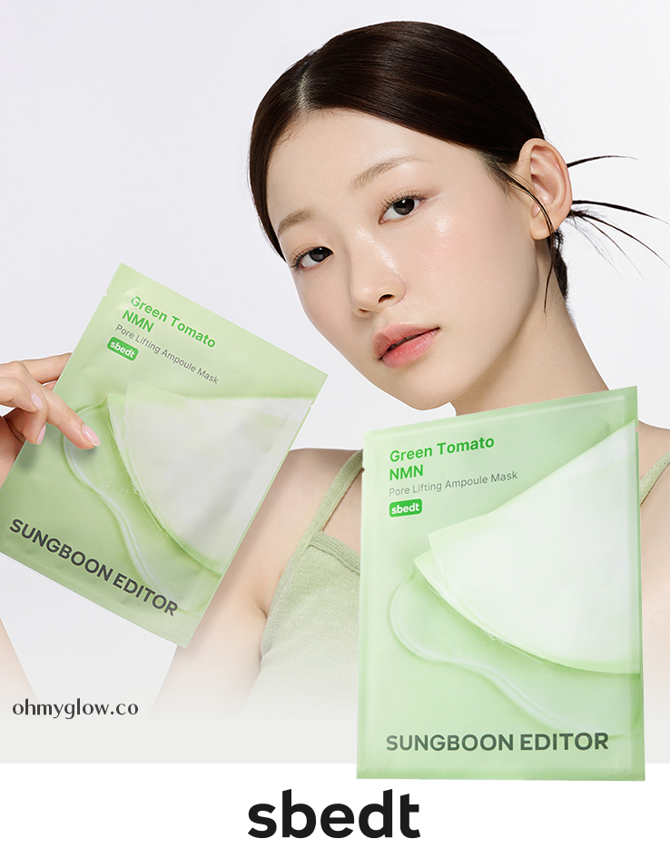 新升級~韓國 Sungboon Editor Green Tomato NMN Pore Lifting Ampoule Mask 專利綠番茄 X NMN緊緻收毛孔安瓶精華面膜 1盒10片裝 - 2種選擇 新升級~韓國 Sungboon Editor Green Tomato NMN Pore Lifting Ampoule Mask 專利綠番茄 X NMN緊緻收毛孔安瓶精華面膜 1盒10片裝 - 2種選擇