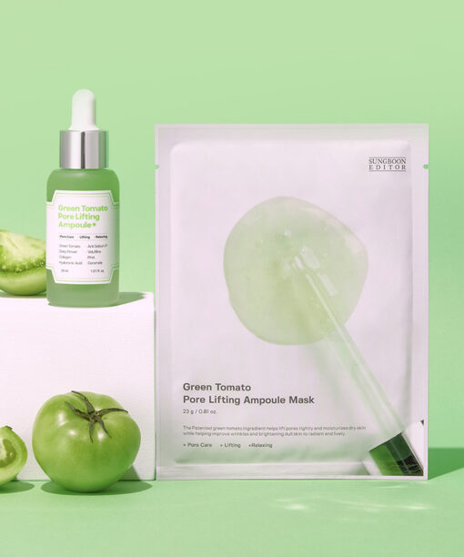 韓國Sungboon Editor Green Tomato Pore Lifting Ampoule Mask 綠番茄緊緻收毛孔安瓶精華面膜 1盒10片裝 - 2種選擇