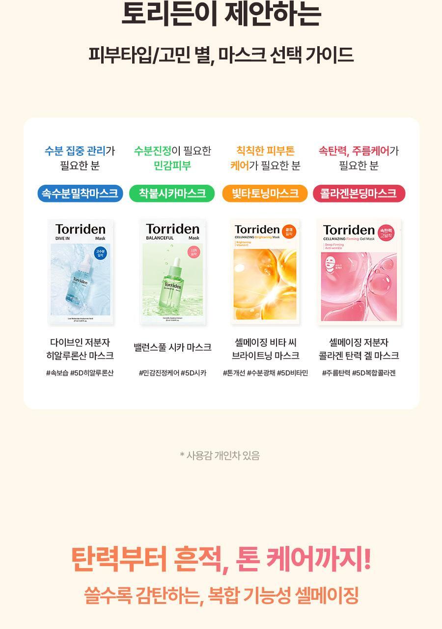 韓國 Torriden Cellmazing Vita C Brightening Mask 維C美白保濕透肌面膜 - 單片26ml