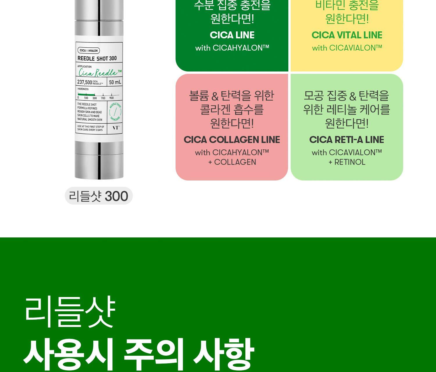 收毛孔!改善凹凸洞~韓國 VT cosmetics Reedle Shot 300 積雪草塗抹式微針300精華 - 50ml