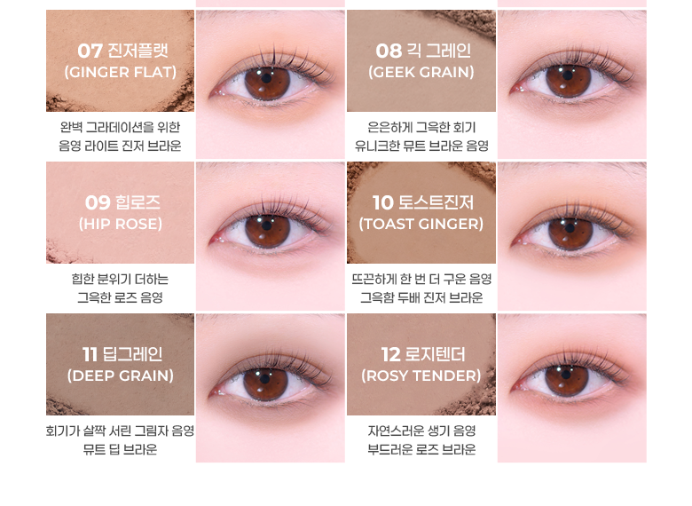 〔最新#Nude Geek盤入〕韓國 Colorgram X ShuHua 💗 Pin Point Eyeshadow Palette 12色心心計算機眼影盤(#01-07) - 7色調選擇