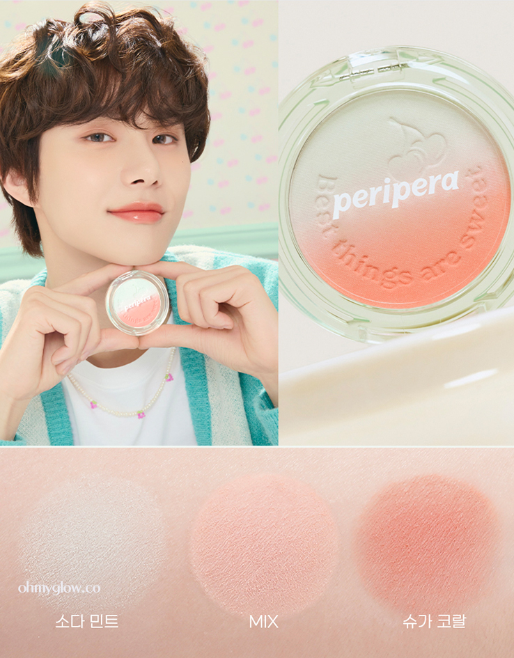 [新色入SodaCafe🥤]韓國 peripera ✨Night Peri Friends系列✨ Pure Blushed Custom Cheek 雙色漸變修正調色胭脂(#01-04)- 4色選擇