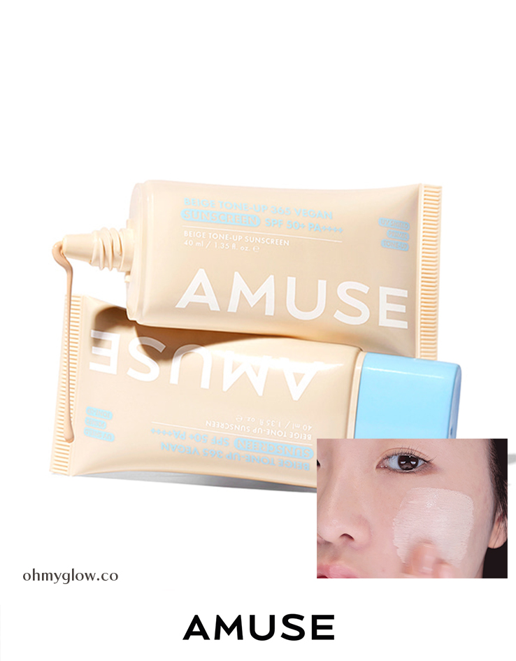 韓國 AMUSE Beige Tone Up 365 Vegan Sunscreen 365天提亮純素有色防曬霜SPF50+ PA++++