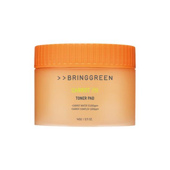 韓國 Clean beauty Bring Green Carrot Vita Toner Pad 胡蘿蔔維C明亮淨肌爽膚棉片 - 60片裝