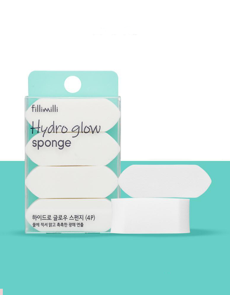 韓國 FilliMilli Hydro Glow Sponge 透亮水潤底妝濕用粉撲 - 4個裝