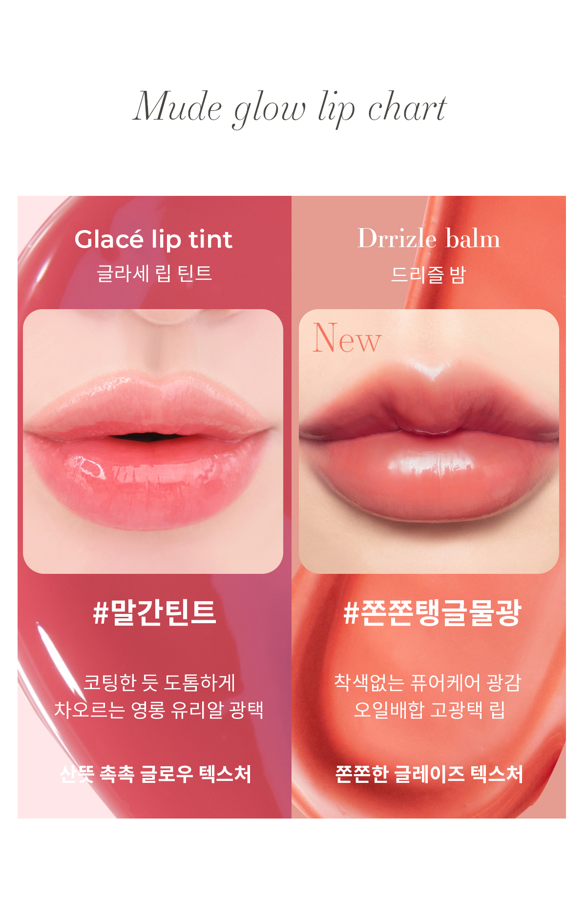 新色#08入!韓國 Mude Drizzle Balm 水亮晶漾唇蜜護唇唇膏(#01-08) - 8色選擇