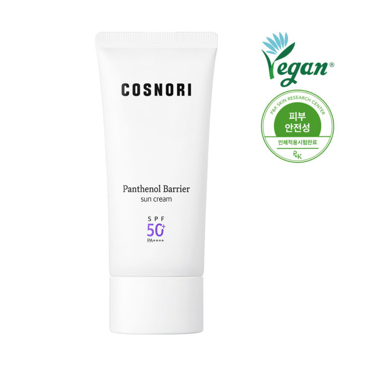 乾敏肌舒敏保濕～韓國 COSNORI Panthenol Barrier Sunscreen SPF50+ PA++++ 泛醇輕盈溫和保濕純素物理防霜