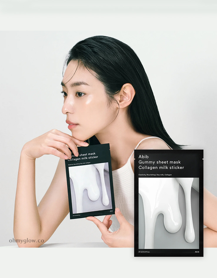 [升級新版] 10分鐘保濕彈滑～韓國 Abib Gummy Sheet Mask Collagen Milk Sticker 香口膠牛奶膠原蛋白保濕美白面膜 一盒10片 - 2種選擇
