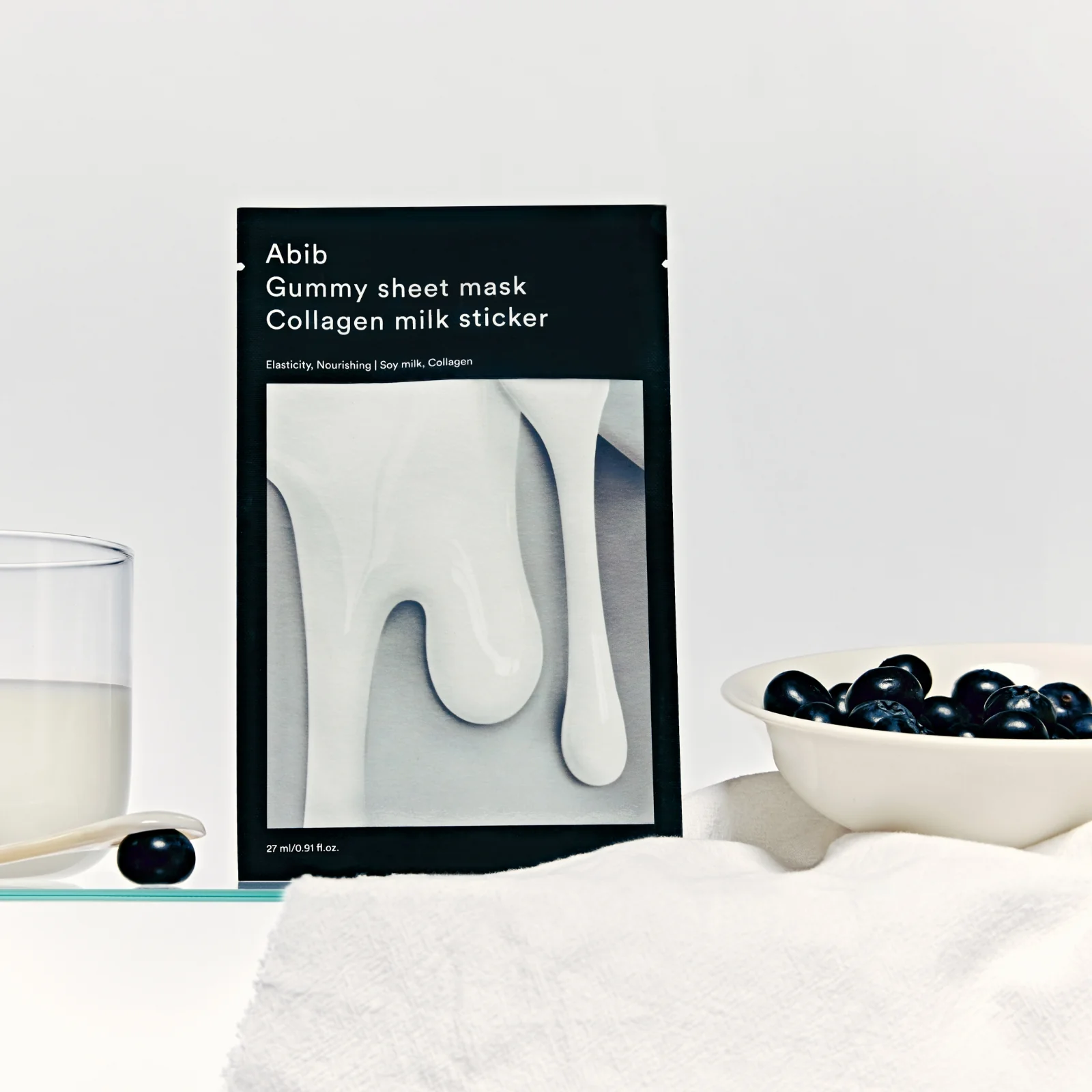 [升級新版] 10分鐘保濕彈滑～韓國 Abib Gummy Sheet Mask Collagen Milk Sticker 香口膠牛奶膠原蛋白保濕美白面膜 一盒10片 - 2種選擇