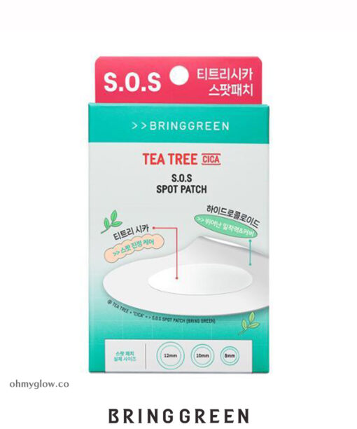 [新版]韓國 Bring Green Tea Tree Cica S.O.S Spot Patch 茶樹積雪草水楊酸抗痘貼 75+25 片裝