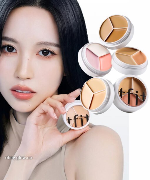 🏆化解No.1! 高遮瑕度!韓國TFIT Cover Up Pro Concealer 3色遮瑕膏盤 - 5種色調選擇