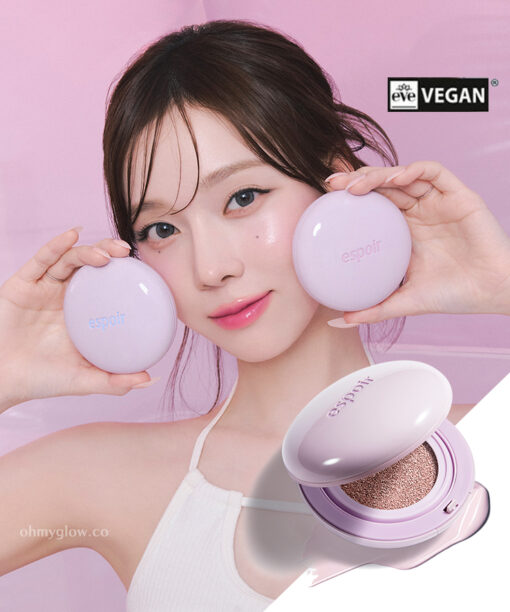 韓國 espoir Dewlike Jello Tone Up Cushion 露水果凍水光調色保濕提亮氣墊 SPF50+ PA+++ - (紫/桃膚/藍)3色選擇