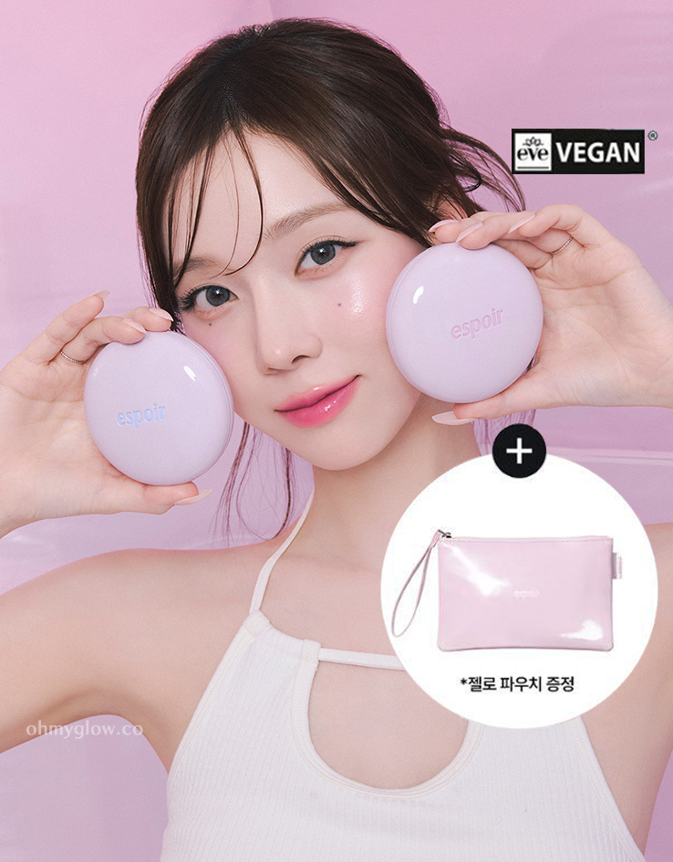 韓國 espoir Dewlike Jello Tone Up Cushion 露水果凍水光調色保濕提亮氣墊 SPF50+ PA+++ - (紫/桃膚/藍)3色選擇